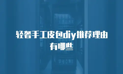 轻奢手工皮包diy推荐理由有哪些