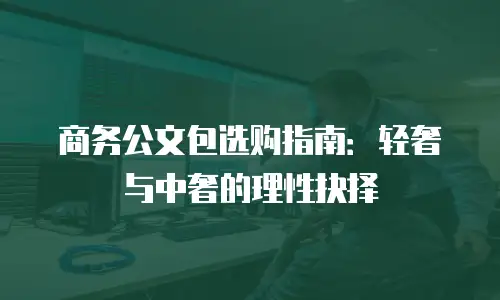 商务公文包选购指南：轻奢与中奢的理性抉择