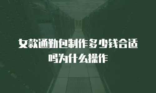 女款通勤包制作多少钱合适吗为什么操作