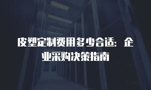 皮塑定制费用多少合适：企业采购决策指南