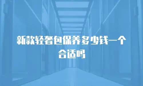 新款轻奢包保养多少钱一个合适吗