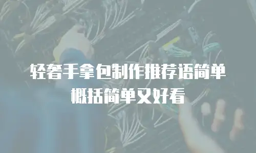 轻奢手拿包制作推荐语简单概括简单又好看