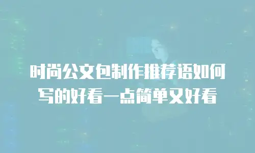 时尚公文包制作推荐语如何写的好看一点简单又好看