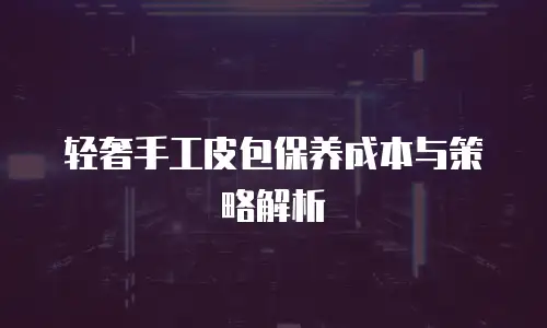 轻奢手工皮包保养成本与策略解析