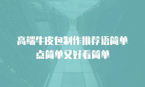 高端牛皮包制作推荐语简单点简单又好看简单