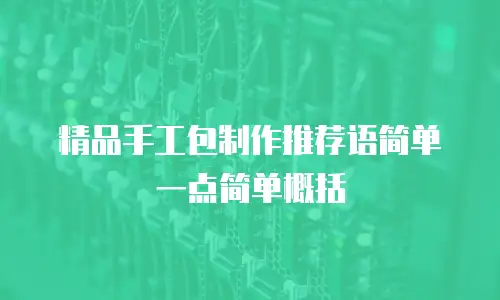 精品手工包制作推荐语简单一点简单概括