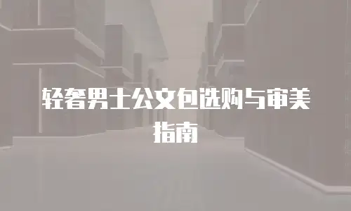 轻奢男士公文包选购与审美指南