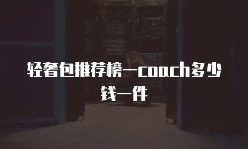 轻奢包推荐榜一coach多少钱一件
