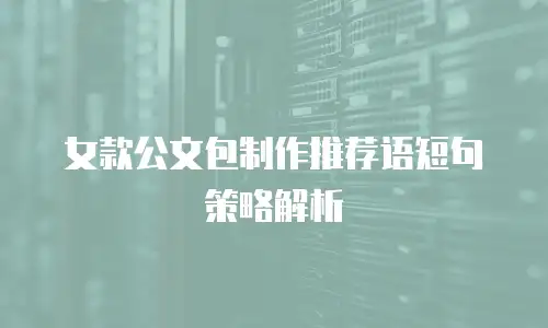 女款公文包制作推荐语短句策略解析