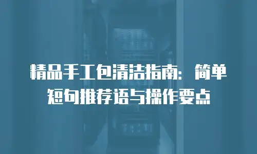 精品手工包清洁指南：简单短句推荐语与操作要点