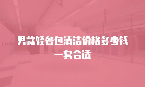男款轻奢包清洁价格多少钱一套合适