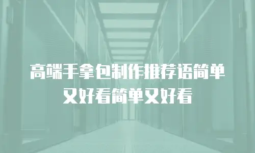 高端手拿包制作推荐语简单又好看简单又好看