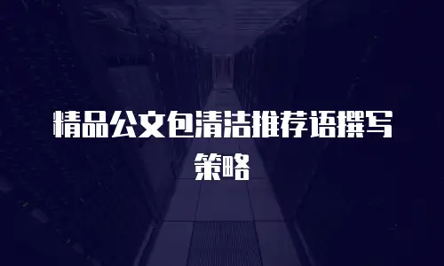 精品公文包清洁推荐语撰写策略