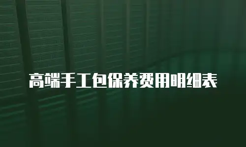高端手工包保养费用明细表