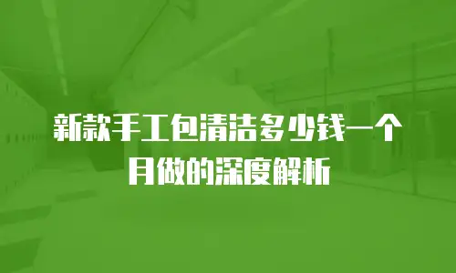 新款手工包清洁多少钱一个月做的深度解析
