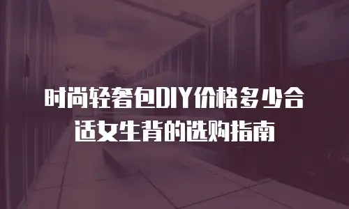 时尚轻奢包DIY价格多少合适女生背的选购指南