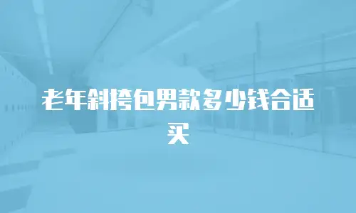 老年斜挎包男款多少钱合适买