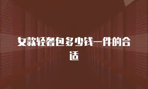 女款轻奢包多少钱一件的合适