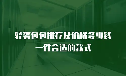 轻奢包包推荐及价格多少钱一件合适的款式