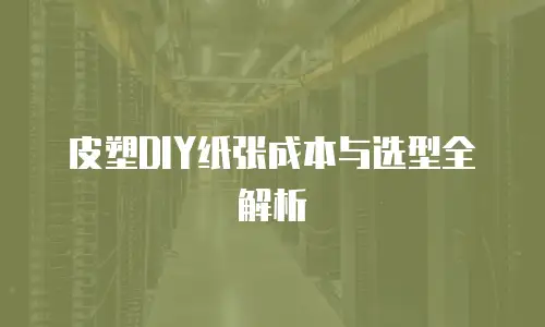 皮塑DIY纸张成本与选型全解析