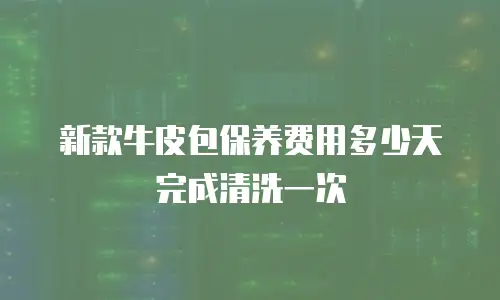新款牛皮包保养费用多少天完成清洗一次