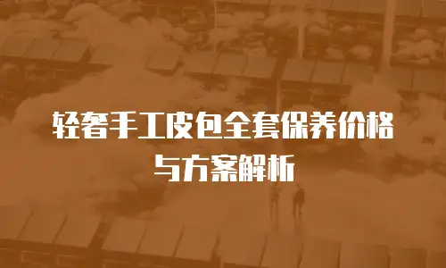 轻奢手工皮包全套保养价格与方案解析