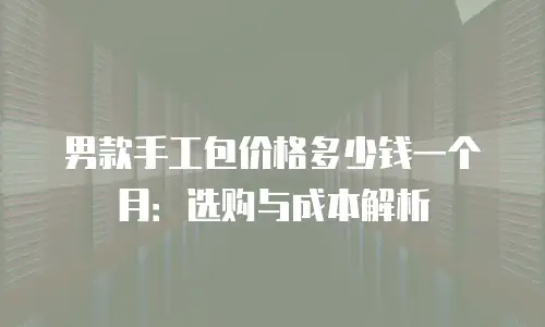 男款手工包价格多少钱一个月：选购与成本解析