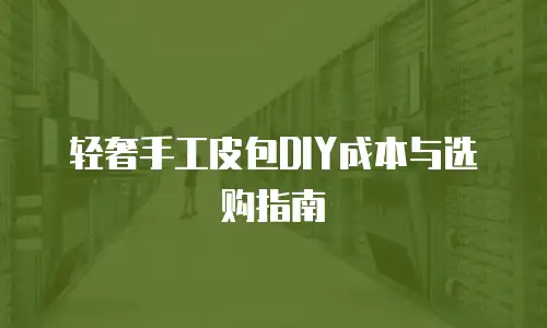 轻奢手工皮包DIY成本与选购指南