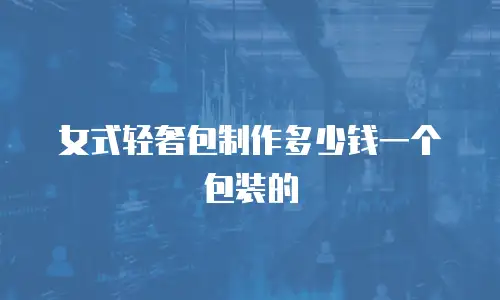 女式轻奢包制作多少钱一个包装的