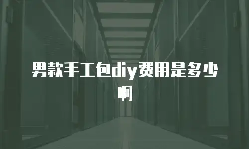 男款手工包diy费用是多少啊