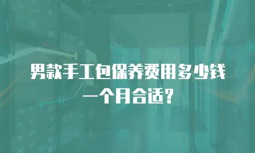 男款手工包保养费用多少钱一个月合适？