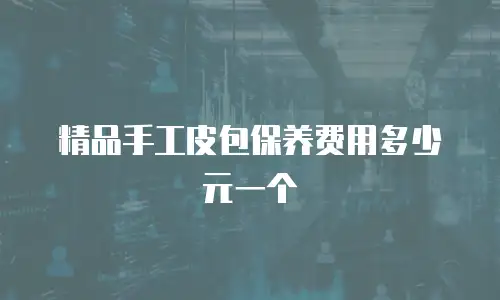 精品手工皮包保养费用多少元一个