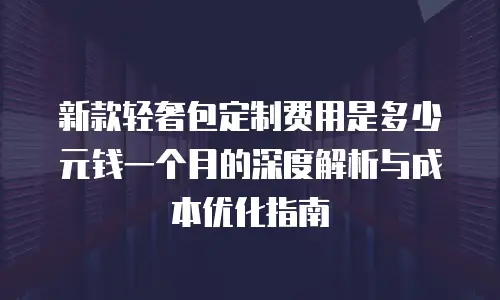 新款轻奢包定制费用是多少元钱一个月的深度解析与成本优化指南