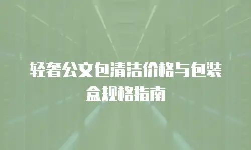 轻奢公文包清洁价格与包装盒规格指南