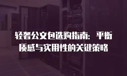 轻奢公文包选购指南：平衡质感与实用性的关键策略