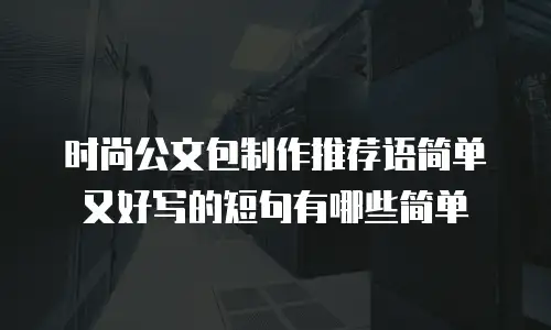 时尚公文包制作推荐语简单又好写的短句有哪些简单