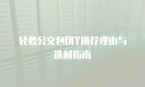 轻奢公文包DIY推荐理由与选材指南