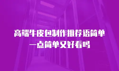高端牛皮包制作推荐语简单一点简单又好看吗