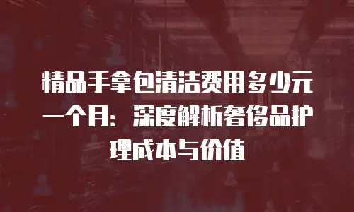 精品手拿包清洁费用多少元一个月：深度解析奢侈品护理成本与价值