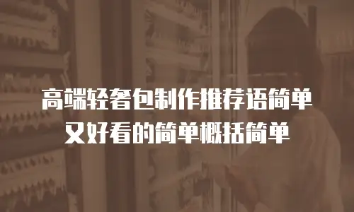 高端轻奢包制作推荐语简单又好看的简单概括简单
