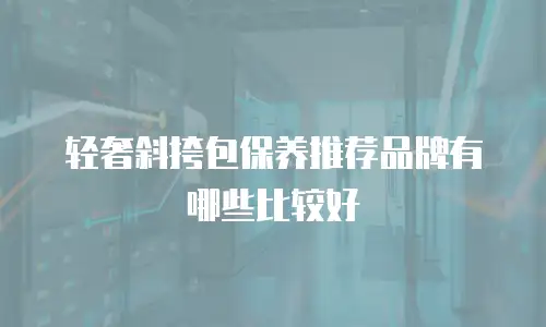 轻奢斜挎包保养推荐品牌有哪些比较好