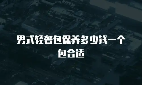 男式轻奢包保养多少钱一个包合适