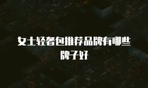 女士轻奢包推荐品牌有哪些牌子好