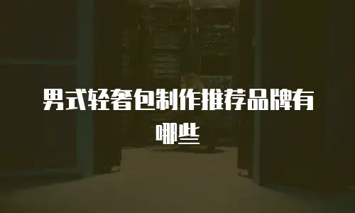男式轻奢包制作推荐品牌有哪些