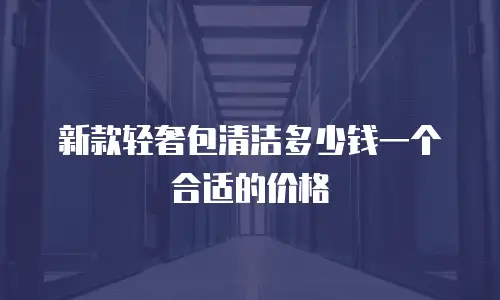 新款轻奢包清洁多少钱一个合适的价格