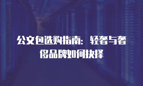 公文包选购指南：轻奢与奢侈品牌如何抉择
