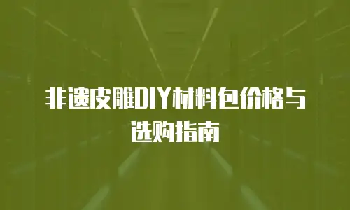 非遗皮雕DIY材料包价格与选购指南