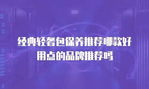 经典轻奢包保养推荐哪款好用点的品牌推荐吗