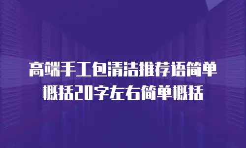 高端手工包清洁推荐语简单概括20字左右简单概括