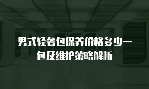 男式轻奢包保养价格多少一包及维护策略解析